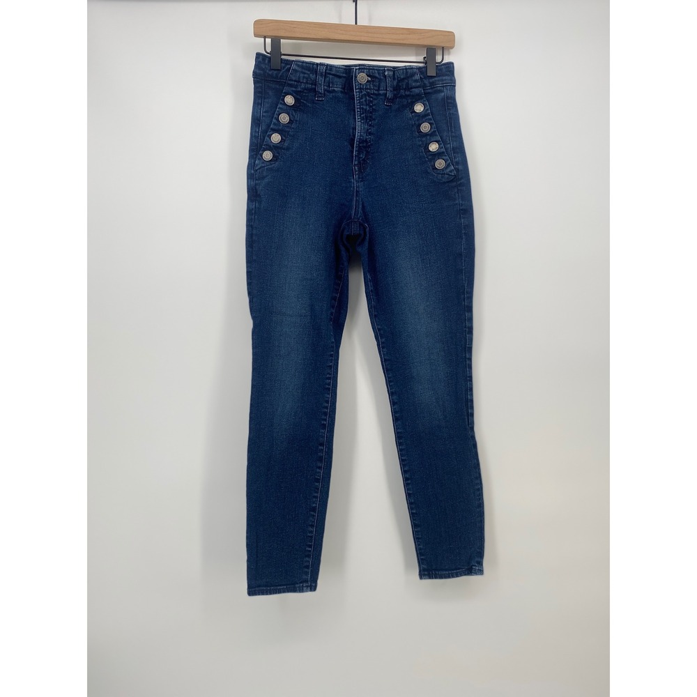 GAP Universal Legging 8/29 Blue High Rise Sailor Button Jeans Excellent